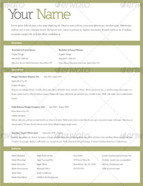 Free resume samples graphic designers